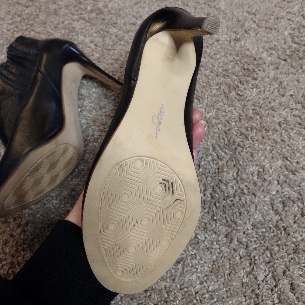 Halogen Black Peep-Toe Ankle Boots 8.5 - Picture 9 of 13